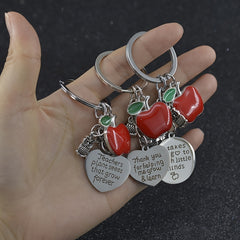 Stainless Steel Owl Keychain with Flower Charm - Perfect Gift for Teachers