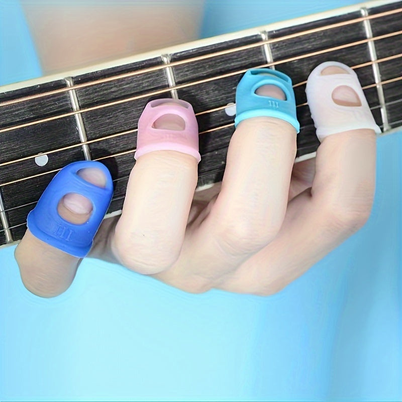 5pcs Silicone Finger Protectors for String Instrument Beginners