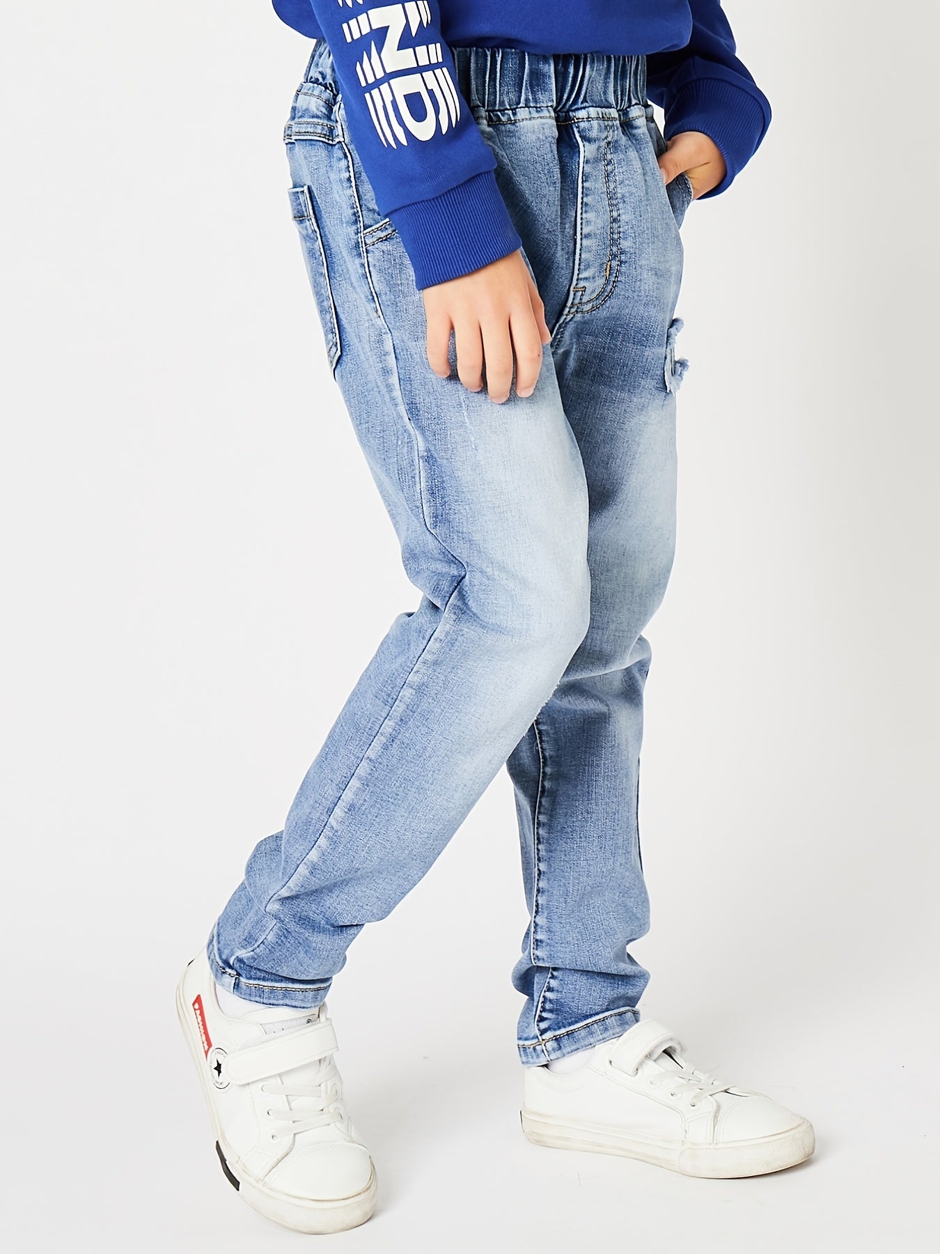 Boy Embroidered Denim Jeans Regular Fit Kids Clothes