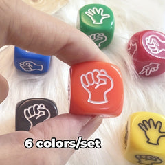 6pcs Acrylic Scissor Paper Rock Dice Set for Party