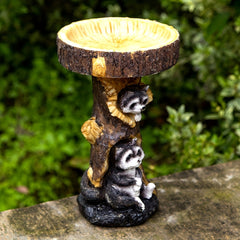 Resin Bird Bath Bowl For Garden Animals & Tree Shape Wild Bird Feeder