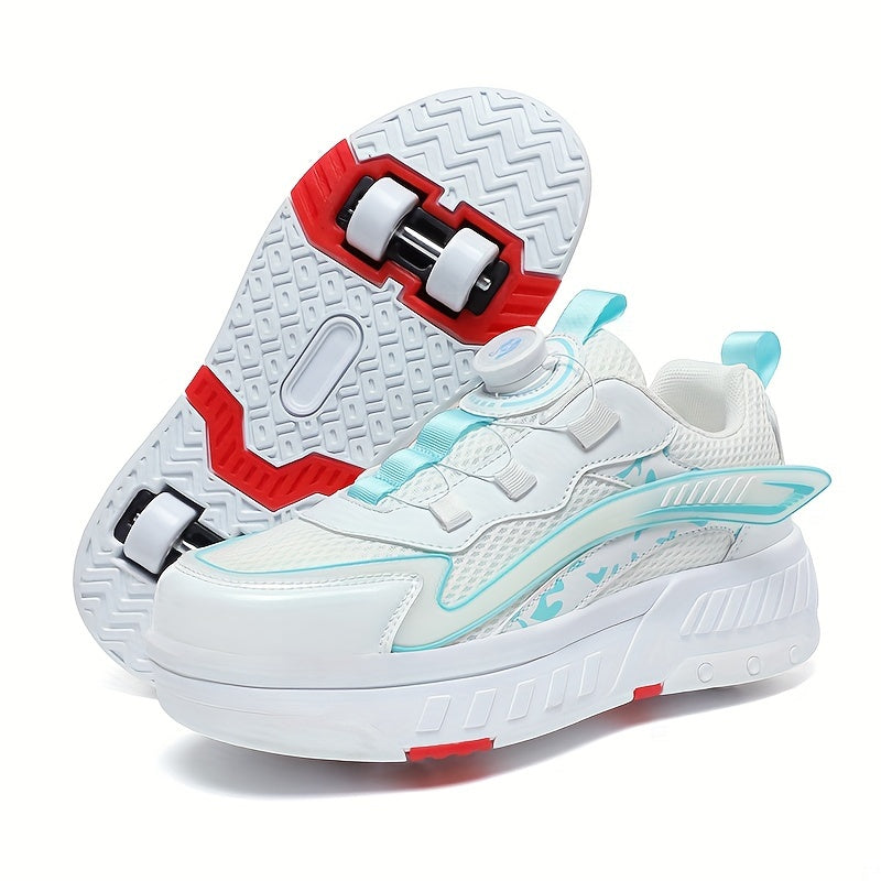 Girl's Roller Shoes Rotating Buckle Wheel Skate Sneakers