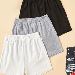 Toddler Girls Elastic Waist Track Shorts Set