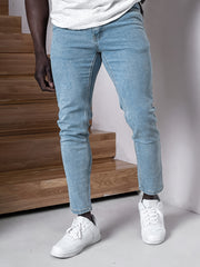 Men's Slim Fit Cotton Jeans Straight Leg