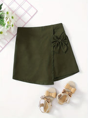 Girls Bow Front Straight Leg Casual Shorts For Summer