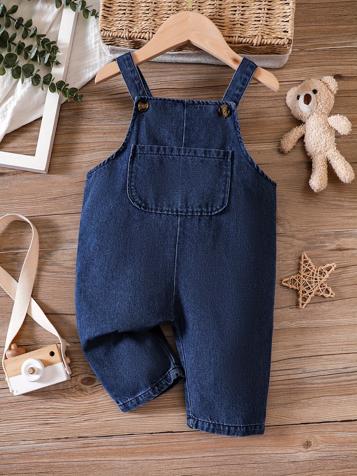 Floral Print Denim Suspenders Baby Casual Sports Bib Pants