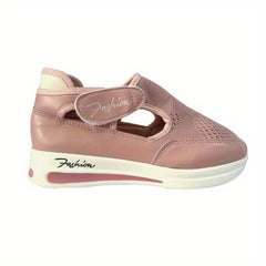 Women's Platform Mesh Shoes Breathable Hook & Loop Low Top Sports Shoes
