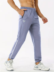 Stretch Elastic Waist Joggers Zipper Pockets Men s Pants Gym Workout