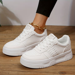 Women's Wheat Pattern Flat Shoes Lace Up Platform Sneakers