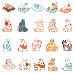40pcs Cartoon Cheese Rabbit Stickers Waterproof for Laptop, Handbook, Phone Case