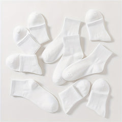 10 Pairs Solid Socks Comfy & Breathable Women's Stockings