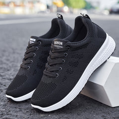 Women's Knit Running Shoes Lace Up Lightweight Sneakers