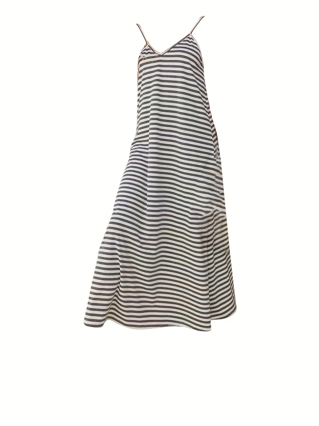 Striped Cami Maxi Sundress Loose Casual Dress for Summer