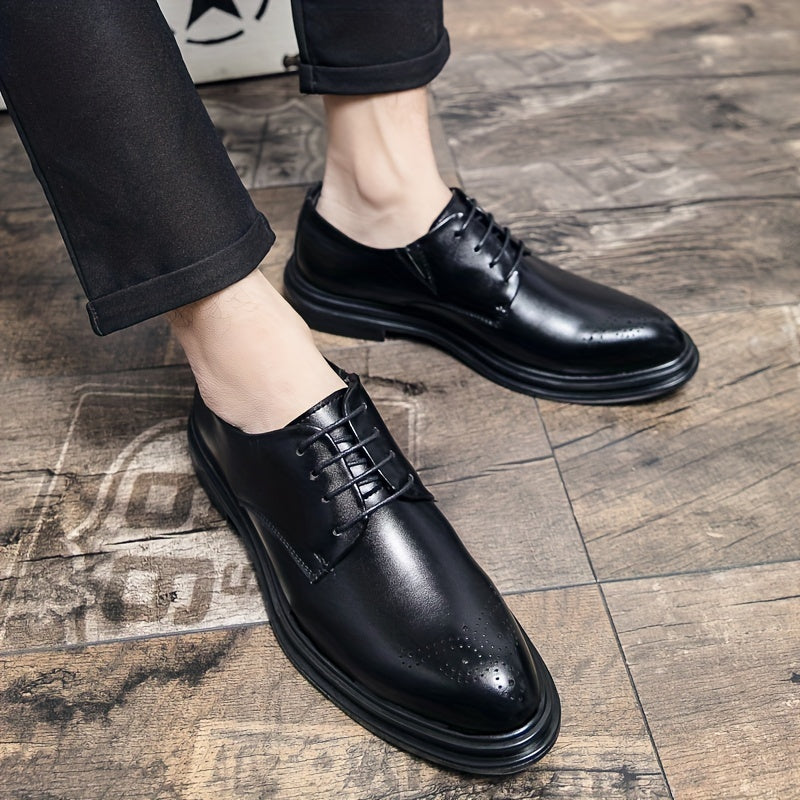 Men's Brogue Derby Shoes Lace up Front Outdoor Dress Shoes for Men