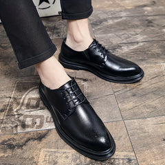 Men's Brogue Derby Shoes Lace up Front Outdoor Dress Shoes for Men