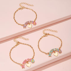 3pcs Girls BFF Love Flower Chain Bracelet
