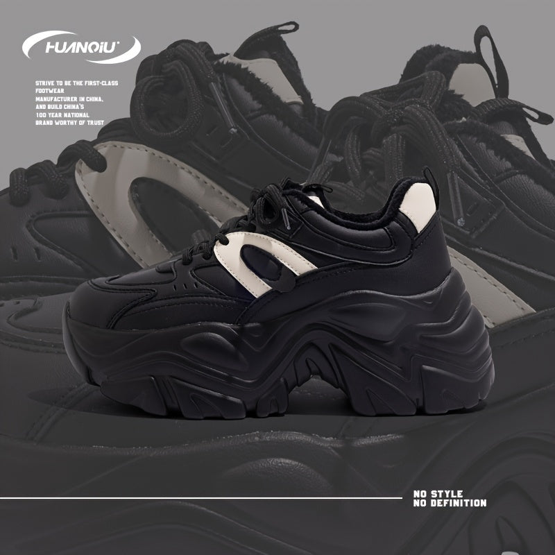 Women's Lace-Up Chunky Sneakers - Comfy & Warm - Dad Shoes