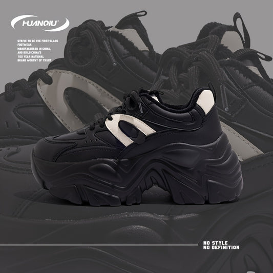 Women's Lace-Up Chunky Sneakers - Comfy & Warm - Dad Shoes
