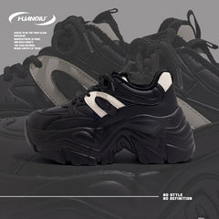 Women's Lace-Up Chunky Sneakers - Comfy & Warm - Dad Shoes