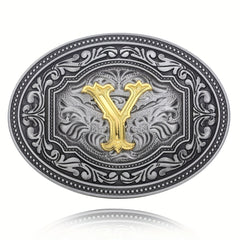 Men's Belt Buckle Initial Letter Retro Design
