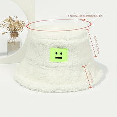 Plush Bucket Hat Emotion Sun Protection Outdoor Casual