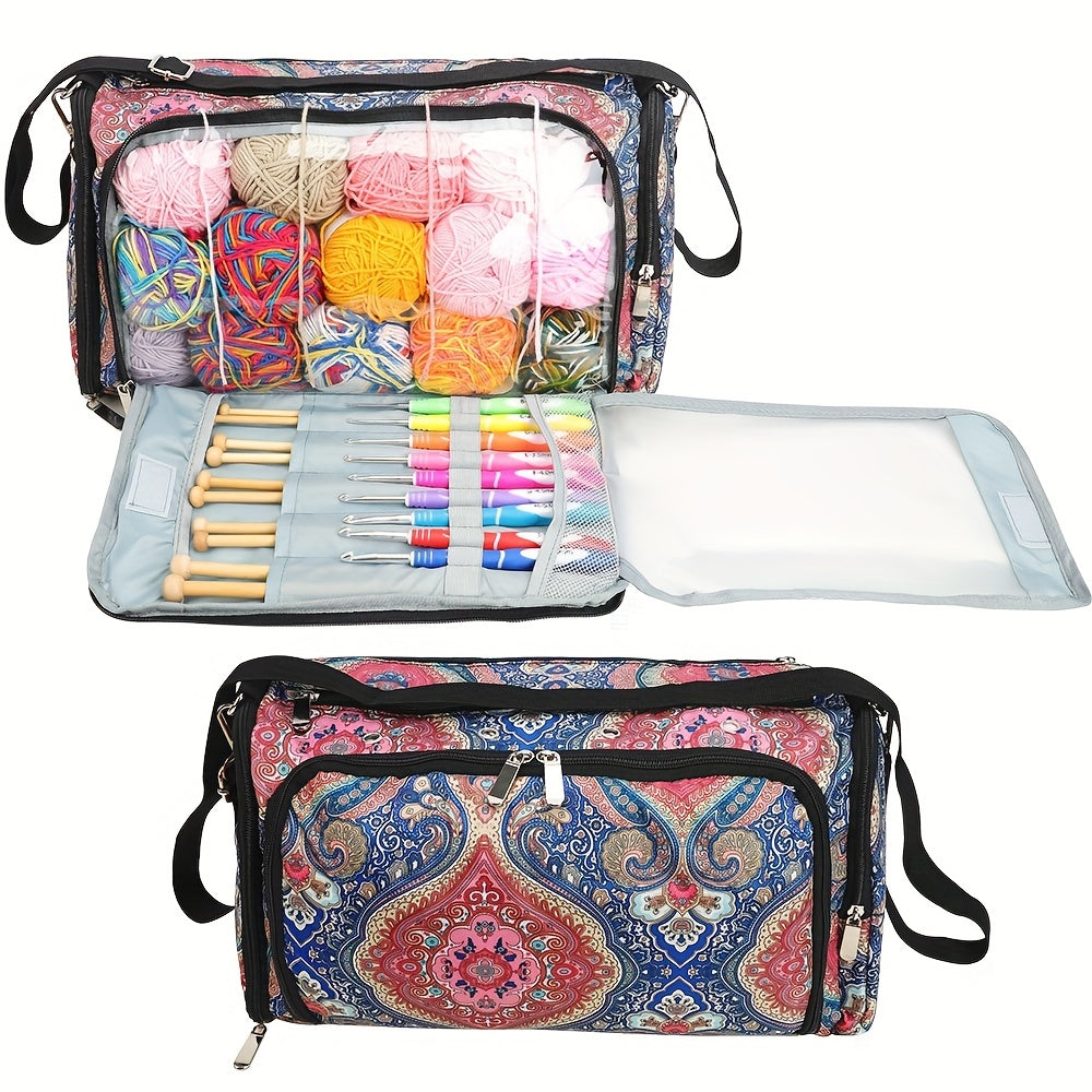 Yarn Storage Organizer Crochet Tote Case for Hooks Needles Yarn Ball Supplies