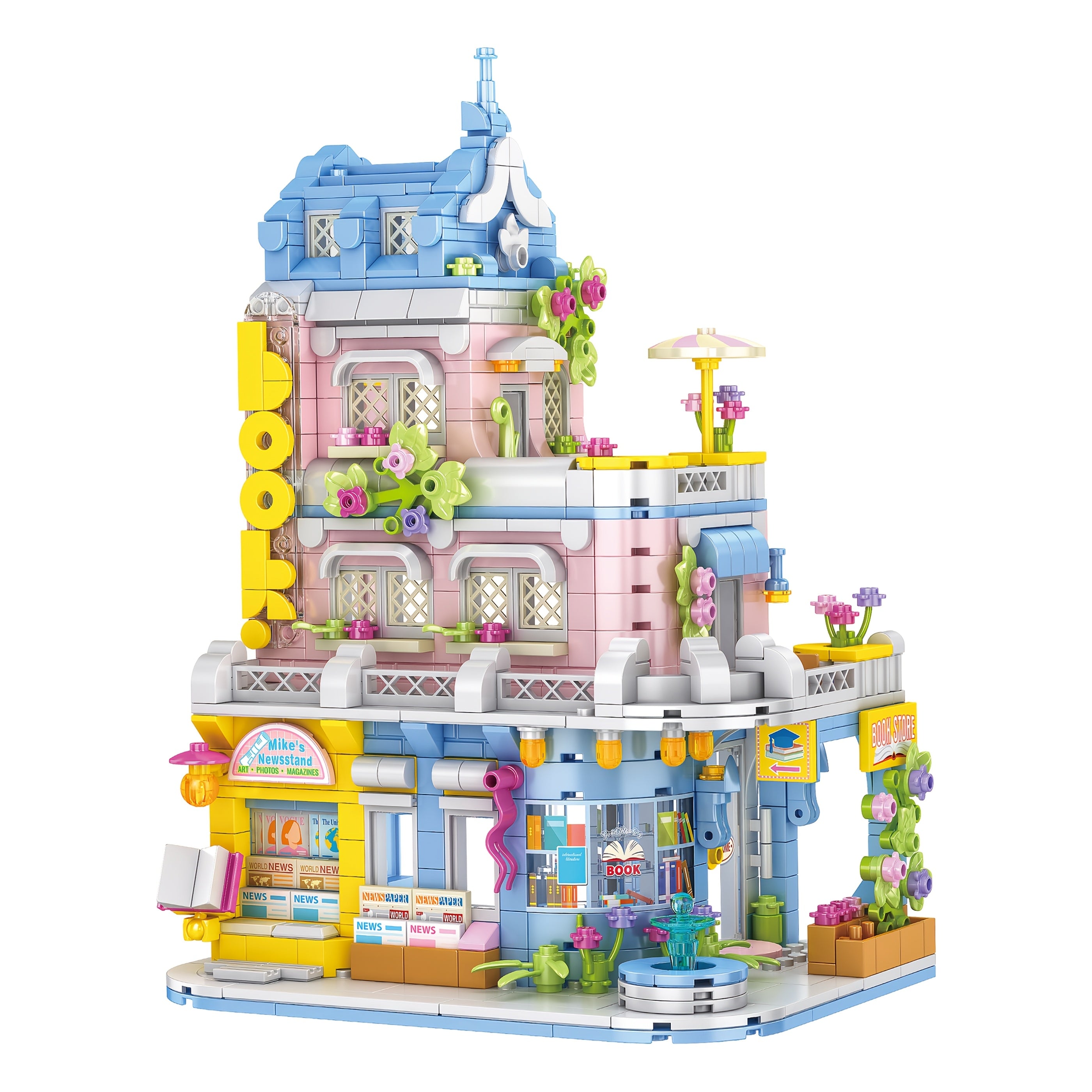 1002pcs Bookshop Building Blocks Set Educational Toy