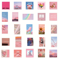 50 Pink Graffiti Stickers Laptop Helmet Water Cup Waterproof DIY