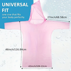 Disposable Clear Rain Ponchos with Hood for Outdoor Camping Hiking