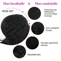 Synthetic Bob Wig Short Side Part Daily Use