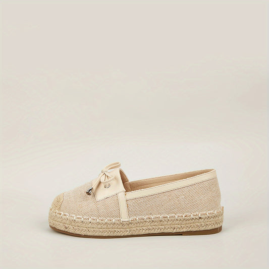 Women's Platform Espadrille Loafers Round Toe Slip-On Flats