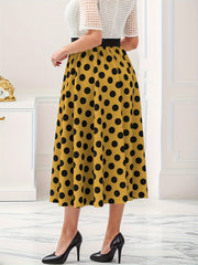 Dot Print A-line Maxi Skirt
