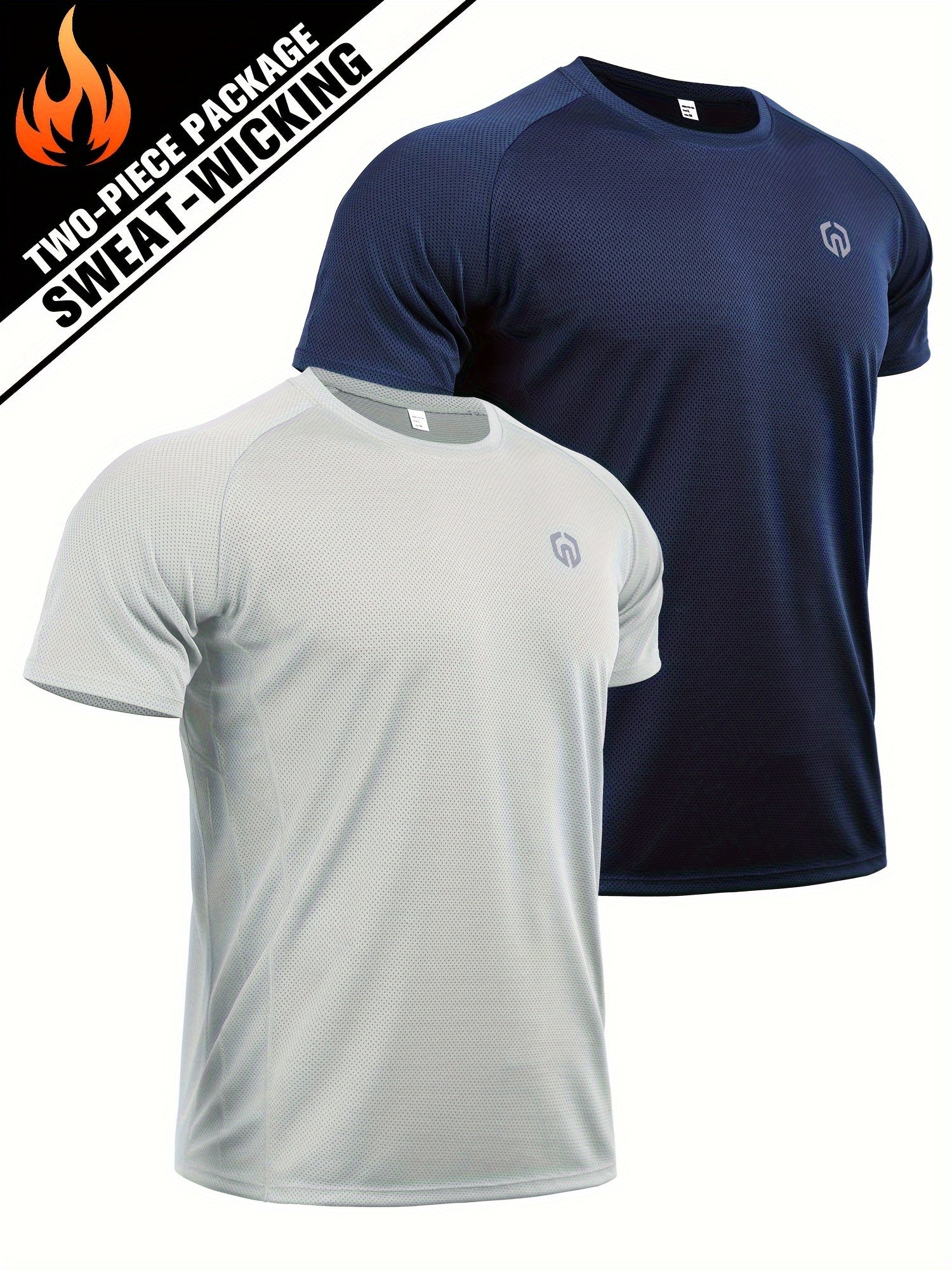 Men's Sports Tee Shirt for Summer Fitness - Round Neck Stretch T-shirt