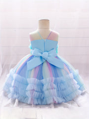 Baby Girls Gorgeous Gown Dress Mesh Appliques Princess Dress Tutu Dress