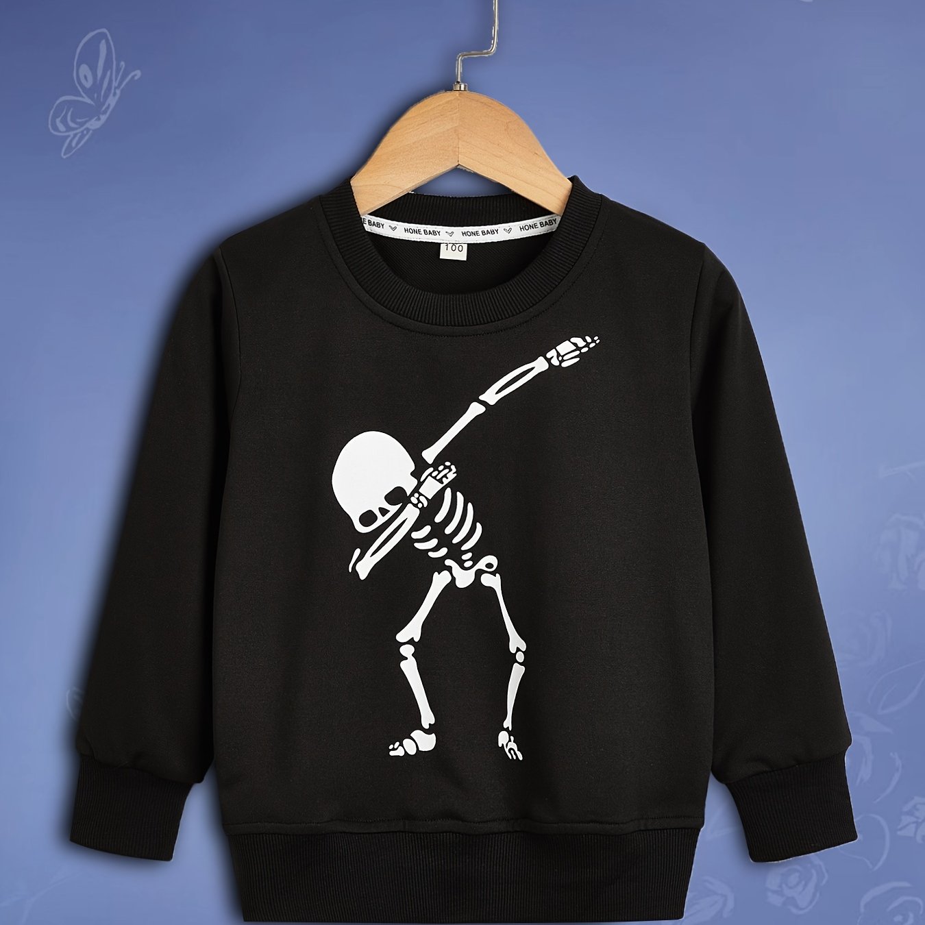 Skeleton Pattern Toddler Kid's Sweatshirt Halloween Style Long Sleeve Top