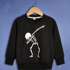 Skeleton Pattern Toddler Kid's Sweatshirt Halloween Style Long Sleeve Top