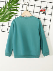 Boys Cars Print Crew Neck Sweatshirt