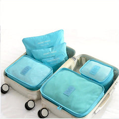6pcs Travel Clothes Sorting Bag Foldable Packing Cubes Luggage Organizers
