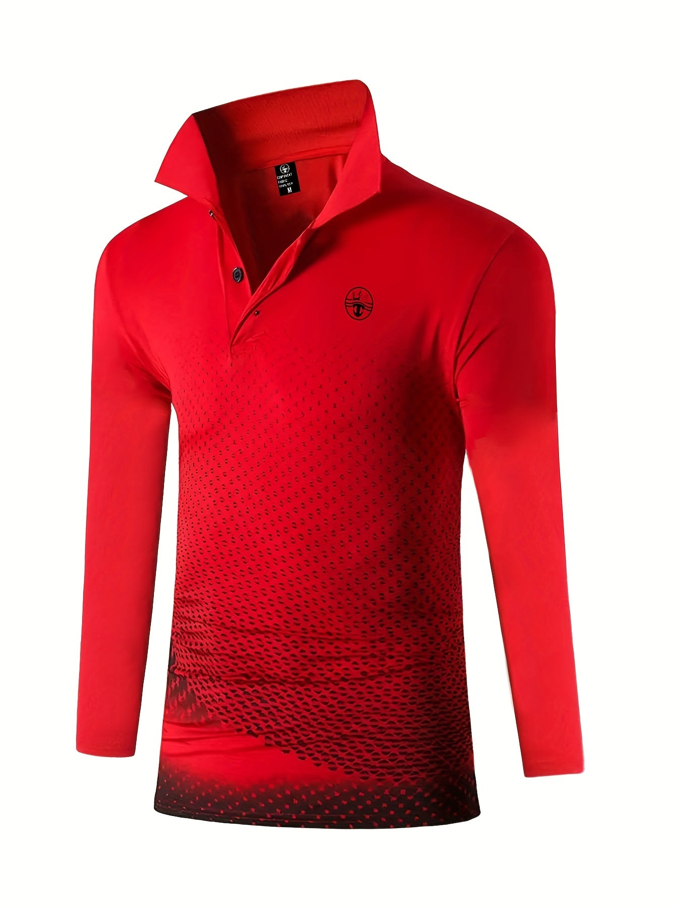 Men's Stretch Lapel Long Sleeve Polo Shirt