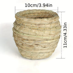 Straw Bird's Nest & Breeding Box for Cockatiel & Budgerigar