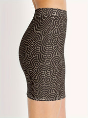 Allover Print Mini Skirt Casual Skinny Skirt For Spring & Summer