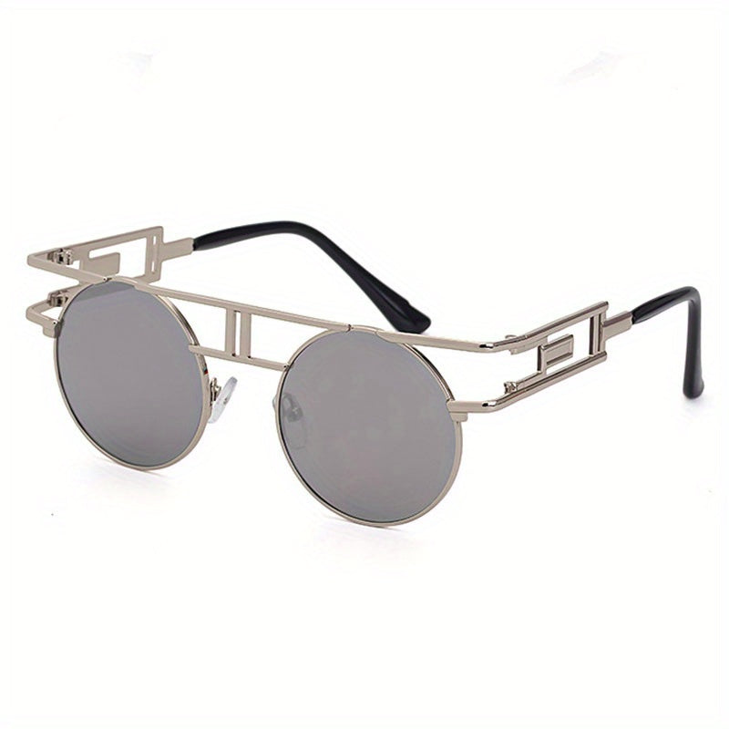 Men's Vintage Steampunk Round Frame Sunglasses