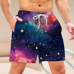 Men's Galaxy Beach Board Shorts 3D Print Swim Trunks Summer Vacation