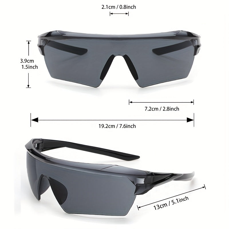 Ombre Lens Shield Sunglasses Semi Rimless Oversized Flat Top Eyewear UV400