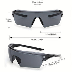 Ombre Lens Shield Sunglasses Semi Rimless Oversized Flat Top Eyewear UV400