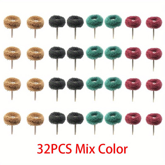 32 64pcs Abrasive Buffing Wheel 2 54cm Mini Scouring Pad Rotary Tool Accessories