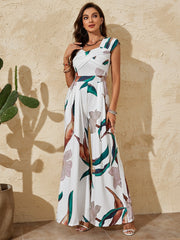 Boho Summer Women Clothing Sleeveless High Waist Jumpsuit