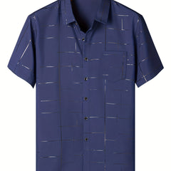 Men's Casual Button Up Shirt Short Sleeve Summer Top