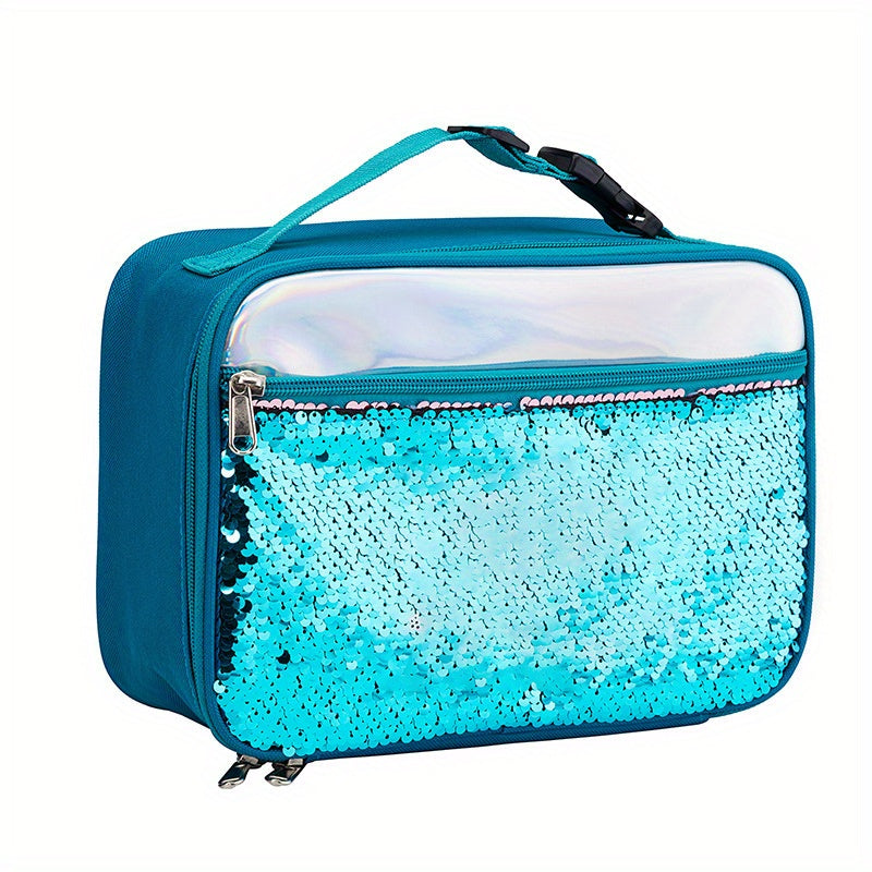 Portable Outdoor Sequin Lunch Bag Insulation Bag For Girls