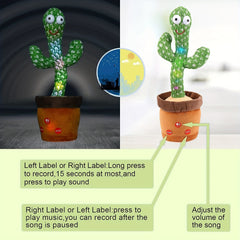 Swing Cactus Plush Doll for Kids - Battery Operated Dance & Sing Toy - Number 7